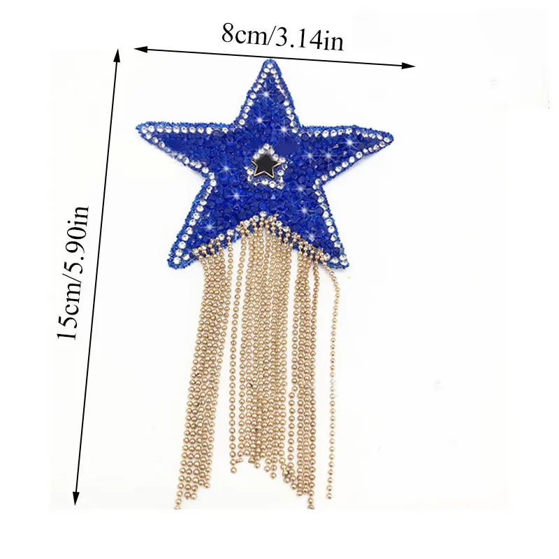 Sparkling Rhinestone Five-pointed Star Pattern Hot fix Cloth Patches Fashion Sequined Shoes/hats/bags Appliques Iron-on Patches
Sparkling Rhinestone Five-pointed Star Pattern Hot fix Cloth Patches Fashion Sequined Shoes/hats/bags Appliques Iron-on Patches