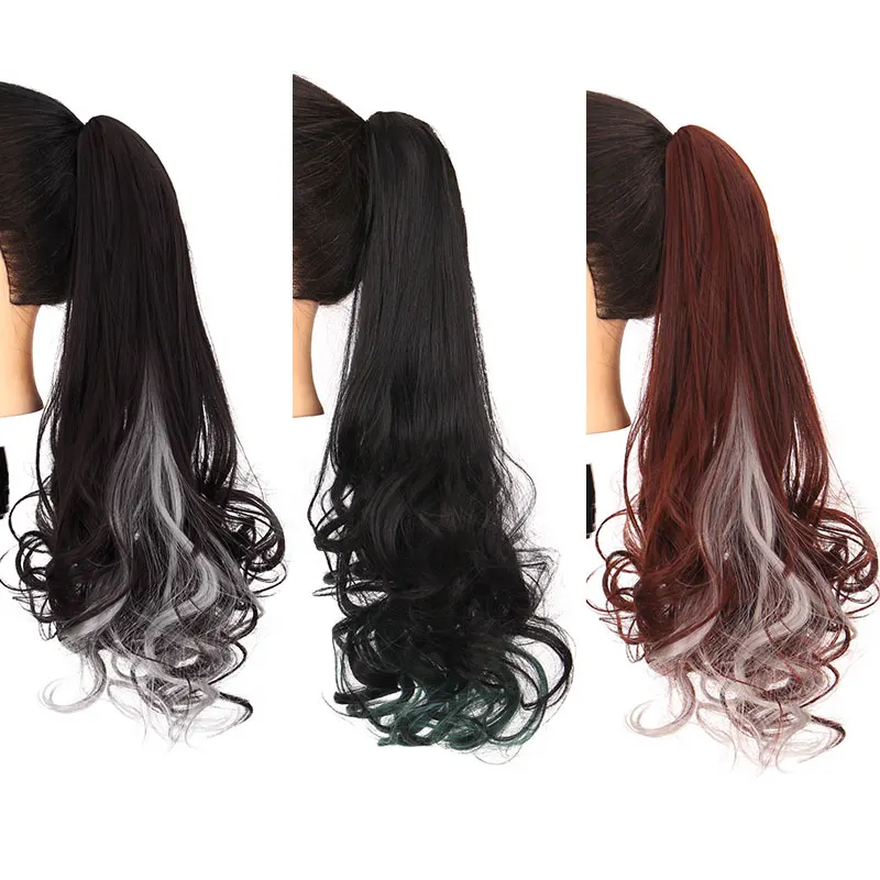 Long curly pongytail Claw clip Synthetic hair extensions for Women clip on hair Brown Black White Blue Mixed color for Daily use
Long curly pongytail Claw clip Synthetic hair extensions for Women clip on hair Brown Black White Blue Mixed color for Daily use