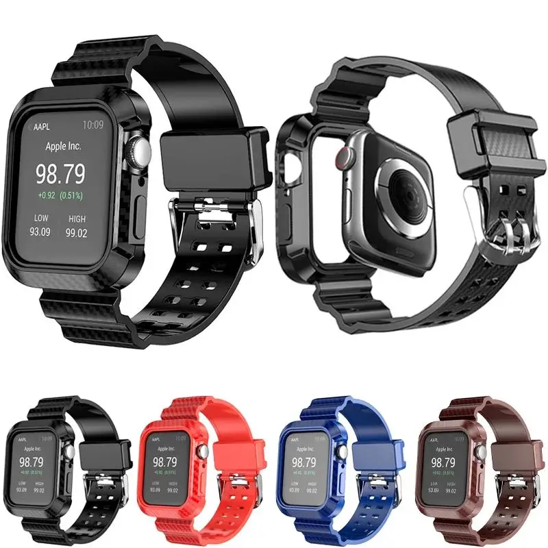 Carbon fiber strap+case For Apple watch 6 5 4 SE 44mm 40mm Replacement accessories For iwatch 3 2 1 42mm 38mm protection strap
Carbon fiber strap+case For Apple watch 6 5 4 SE 44mm 40mm Replacement accessories For iwatch 3 2 1 42mm 38mm protection strap