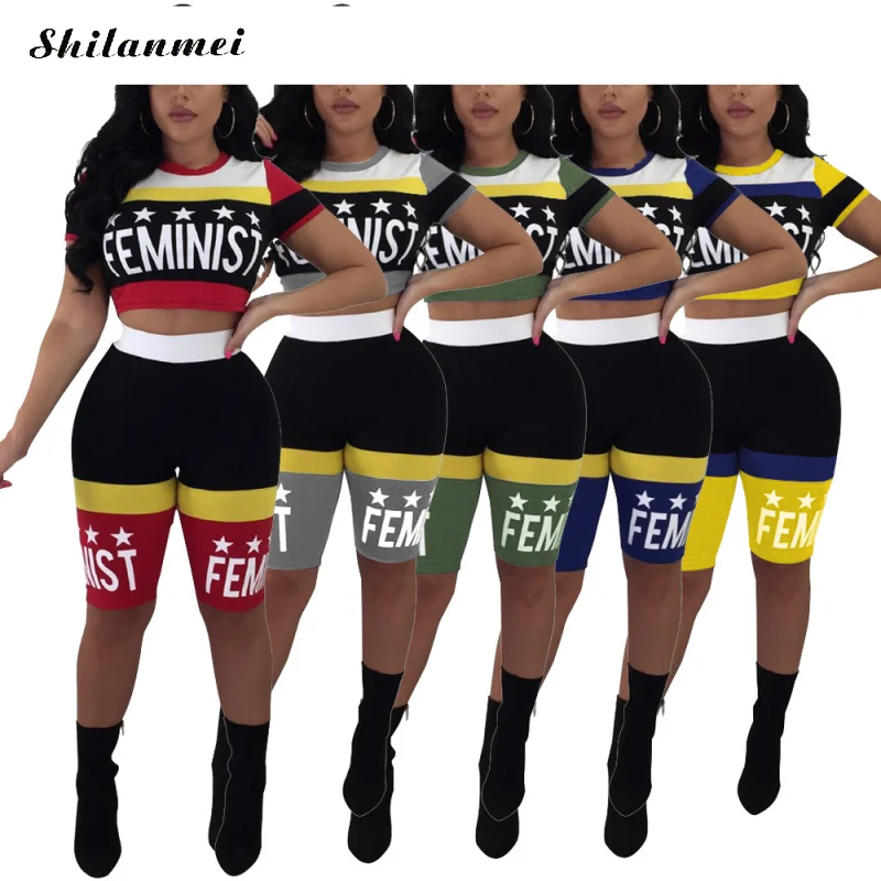 5 Star Letter Print Sexy Women Outfit Summer Short Sleeve Crop Tops And Biker Shorts Suit Women Tracksuit Street two Piece Sets
5 Star Letter Print Sexy Women Outfit Summer Short Sleeve Crop Tops And Biker Shorts Suit Women Tracksuit Street two Piece Sets