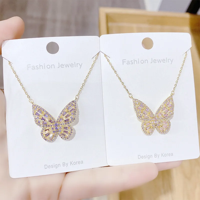 Women Hollow Butterfly Necklace Fashion Temperament Zircon Clavicle Chain Plating Real Gold Pendant Birthday Gift Jewelry New
Women Hollow Butterfly Necklace Fashion Temperament Zircon Clavicle Chain Plating Real Gold Pendant Birthday Gift Jewelry New