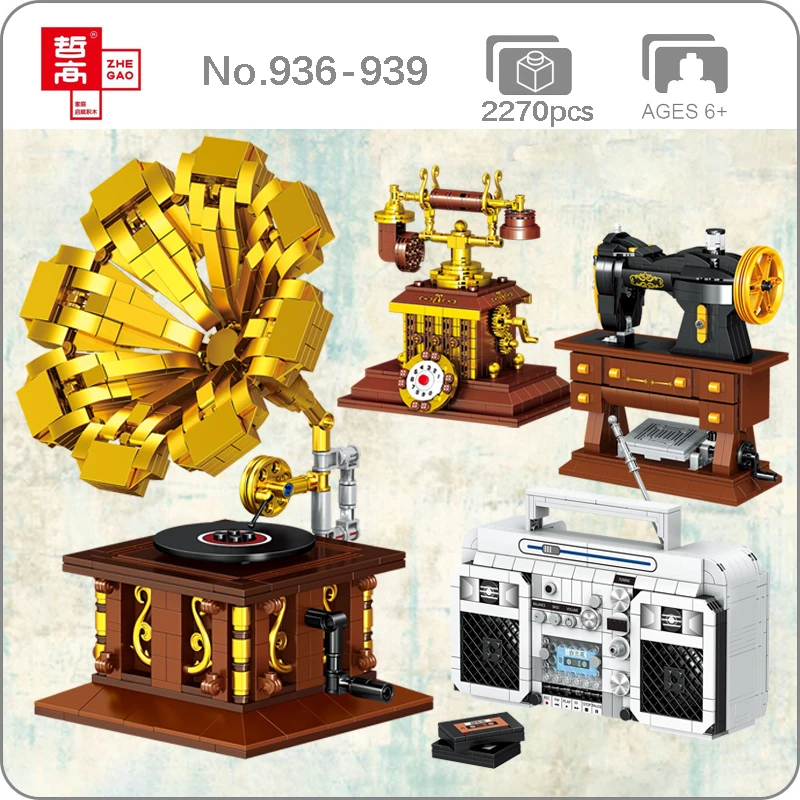 Lin Retro Tape Radio Rotarydial Building Blocks Telephone Phone Sewing Machine Gramophone Mini Bricks Toy for Children Kid Gifts
Lin Retro Tape Radio Rotarydial Building Blocks Telephone Phone Sewing Machine Gramophone Mini Bricks Toy for Children Kid Gifts