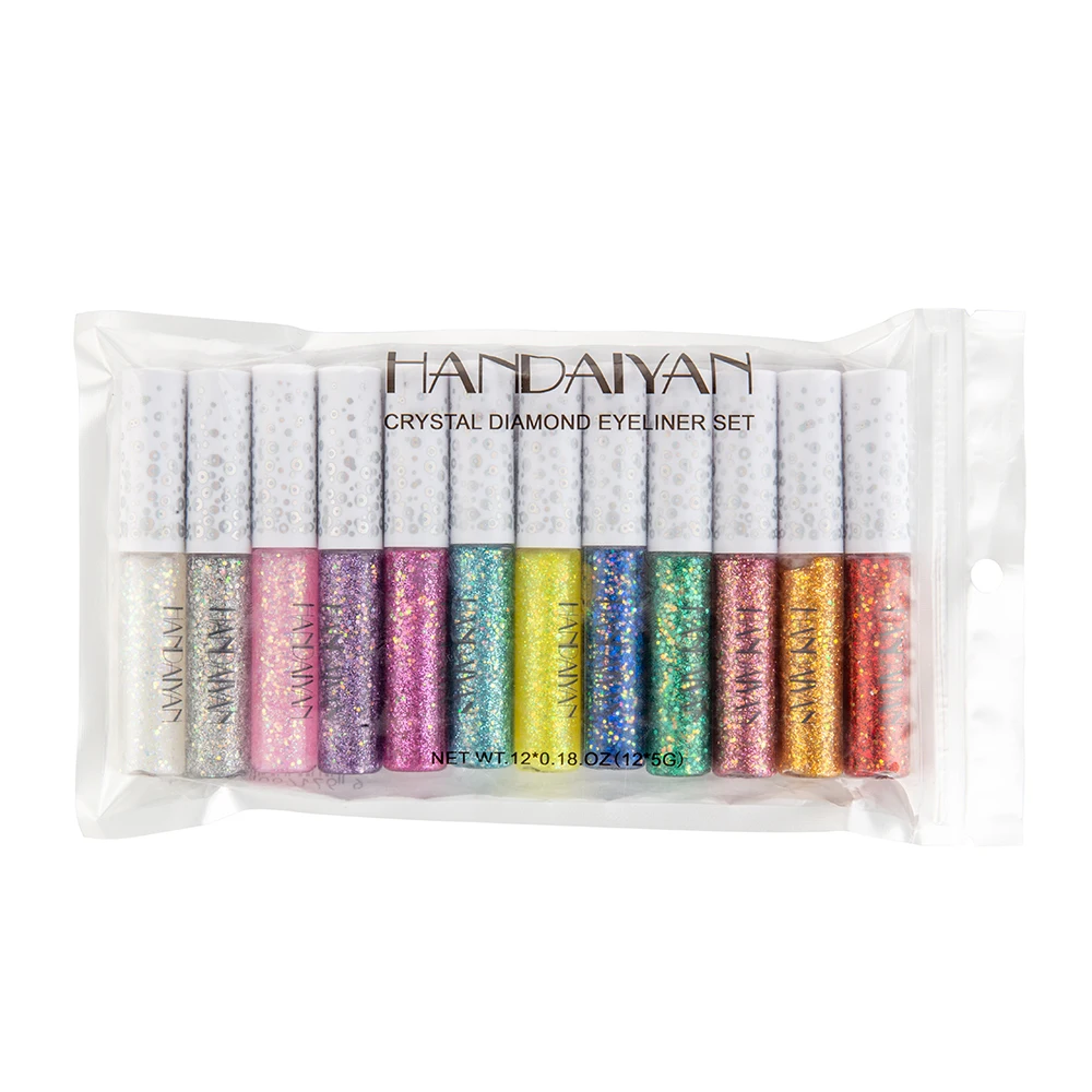 HANDAIYAN 12pcs/set Liquid Shimmer Eyeliner Pencils Glitter Charm Shining Sliver White Blue Green Red Eye Makeup Cosmetic
HANDAIYAN 12pcs/set Liquid Shimmer Eyeliner Pencils Glitter Charm Shining Sliver White Blue Green Red Eye Makeup Cosmetic