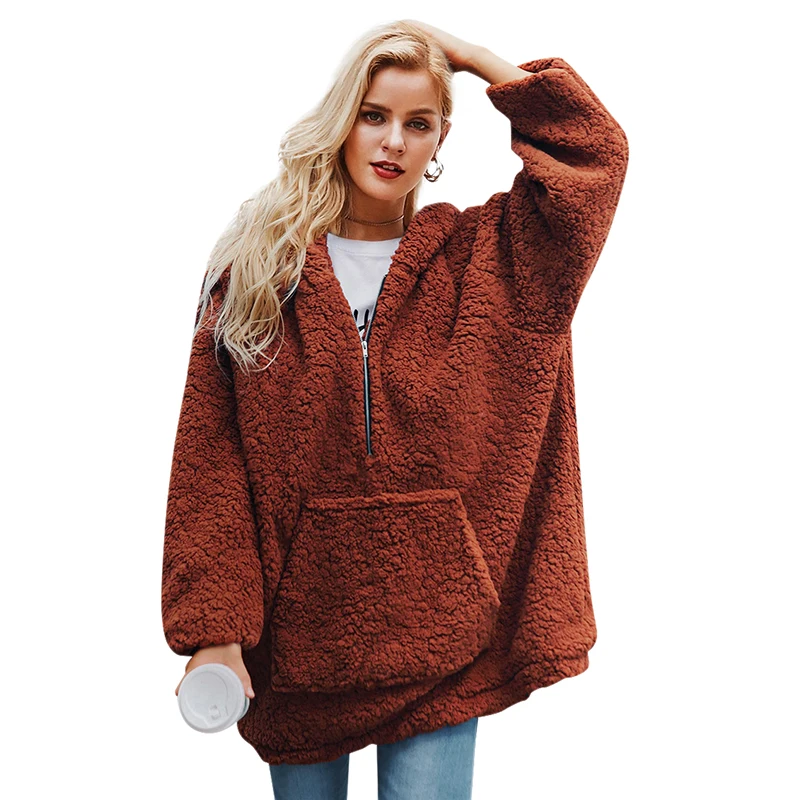 Autumn Winter Fashion Women Sweatshirts Casual Plus Size Zipper Hooded Solid Color Lamb Hair Velvet Thick Loose Coat
Autumn Winter Fashion Women Sweatshirts Casual Plus Size Zipper Hooded Solid Color Lamb Hair Velvet Thick Loose Coat