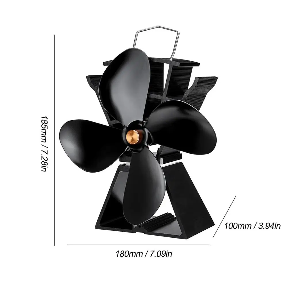Black Fireplace 4 Blades Heat Powered Stove Fan Wood Log Burner Quiet Heat Distribution Fireplace Fan Firewood Stove Fan
Black Fireplace 4 Blades Heat Powered Stove Fan Wood Log Burner Quiet Heat Distribution Fireplace Fan Firewood Stove Fan