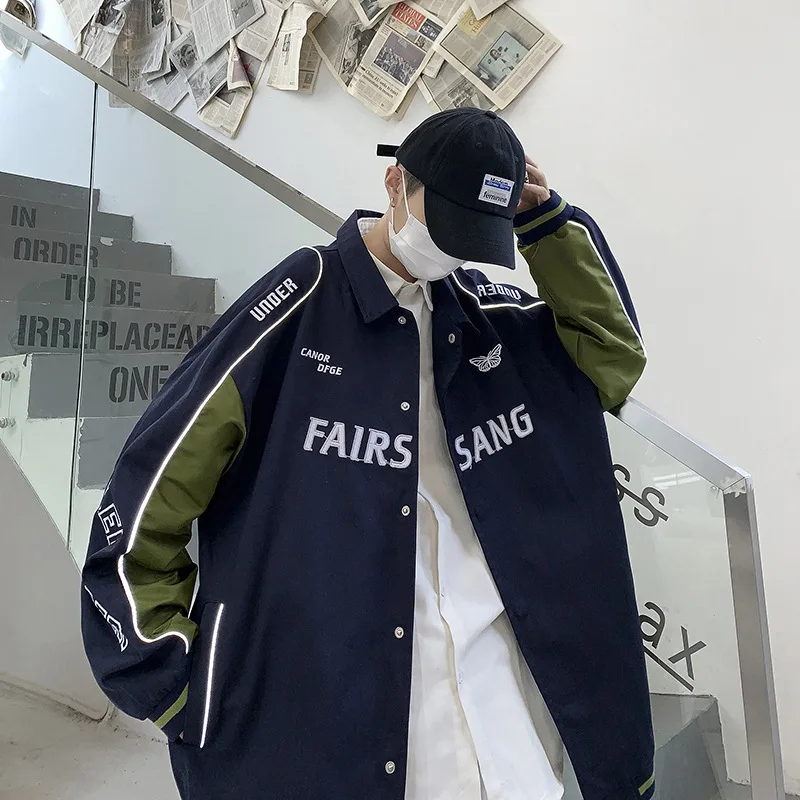 2021 New Spring Autumn Jackets Men's Street Color Contrast Jacket Male Handsome Casual Letter Printing Loose Jacket Men Clothing
2021 New Spring Autumn Jackets Men's Street Color Contrast Jacket Male Handsome Casual Letter Printing Loose Jacket Men Clothing