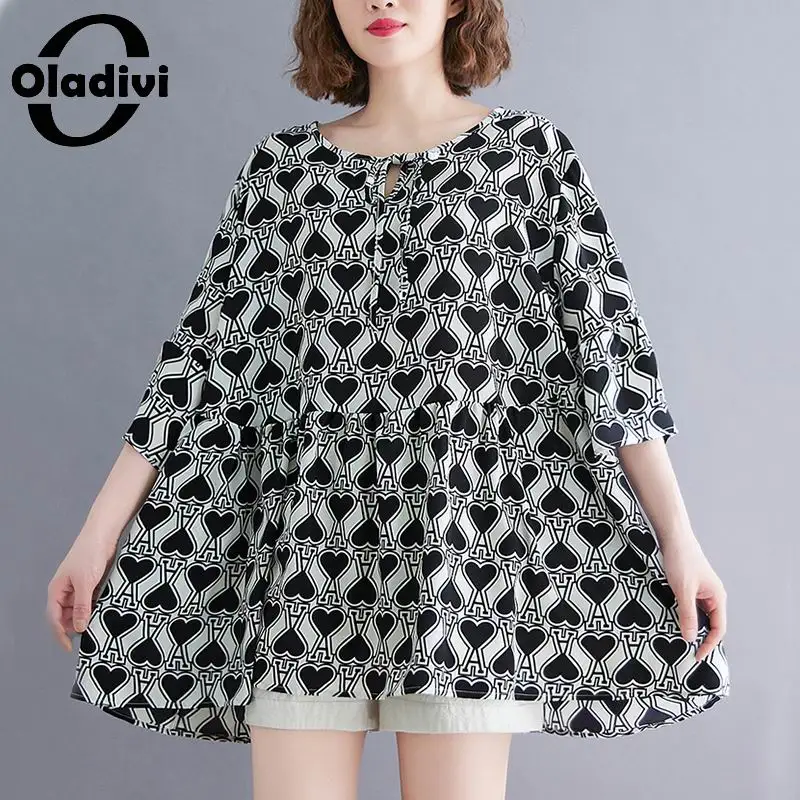 Oladivi Oversized Fashion Print Chiffon Blouse Women Short Sleeve Shirts Ladies Casual Loose Tops Summer Tunics 3XL 4XL 5XL 6XL
Oladivi Oversized Fashion Print Chiffon Blouse Women Short Sleeve Shirts Ladies Casual Loose Tops Summer Tunics 3XL 4XL 5XL 6XL