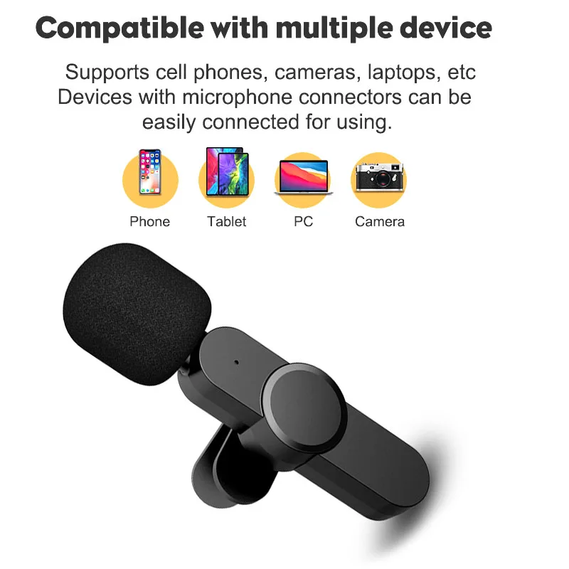 Wireless Lavalier Microphone Professional Live Broadcast Interview Recording Mic for Smartphone PC SLR Camera
Wireless Lavalier Microphone Professional Live Broadcast Interview Recording Mic for Smartphone PC SLR Camera