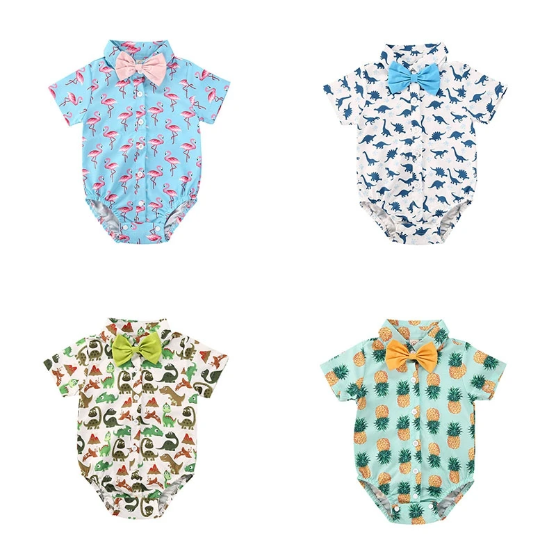 0-24M Gentleman Newborn Boys Bodysuits Bow Tie Short Sleeve Cute Cartoon Print Single Breasted Jumpsuits One Pieces Rompers
0-24M Gentleman Newborn Boys Bodysuits Bow Tie Short Sleeve Cute Cartoon Print Single Breasted Jumpsuits One Pieces Rompers