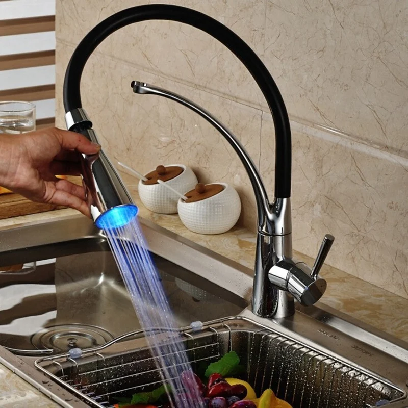 Kitchen Faucet Blacked Single Handle Pull Down Kitchen Tap Single Hole Brushed Nickle Faucets Water Mixer Tap
Kitchen Faucet Blacked Single Handle Pull Down Kitchen Tap Single Hole Brushed Nickle Faucets Water Mixer Tap