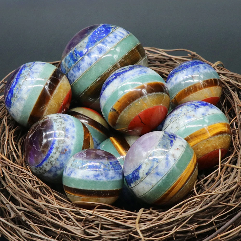 Natural Semi-precious Stone Furnishing Articles Seven Chakras Color Ball DIY Jewelry Making Rock specimens Gift 
Natural Semi-precious Stone Furnishing Articles Seven Chakras Color Ball DIY Jewelry Making Rock specimens Gift