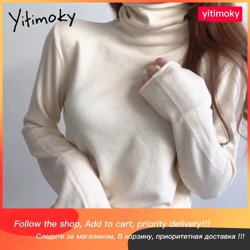 Yitimoky Women Sweater Turtleneck Long Sleeve Korean Style Black Pullovers Autumn Winter Fashion Jumpers O-Neck Khaki Casual Top
Yitimoky Women Sweater Turtleneck Long Sleeve Korean Style Black Pullovers Autumn Winter Fashion Jumpers O-Neck Khaki Casual Top