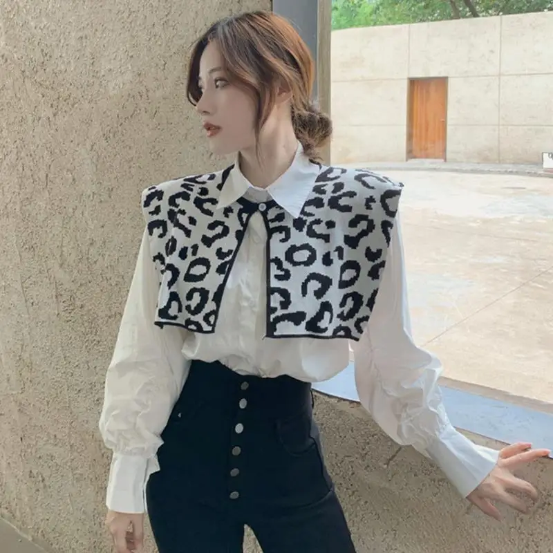2021 Spring Autumn Winter Women Shirts Leopard Print Patchwork Ruffle Long Sleeve Blouse Elegant Office Lady Casual Tops D02
2021 Spring Autumn Winter Women Shirts Leopard Print Patchwork Ruffle Long Sleeve Blouse Elegant Office Lady Casual Tops D02