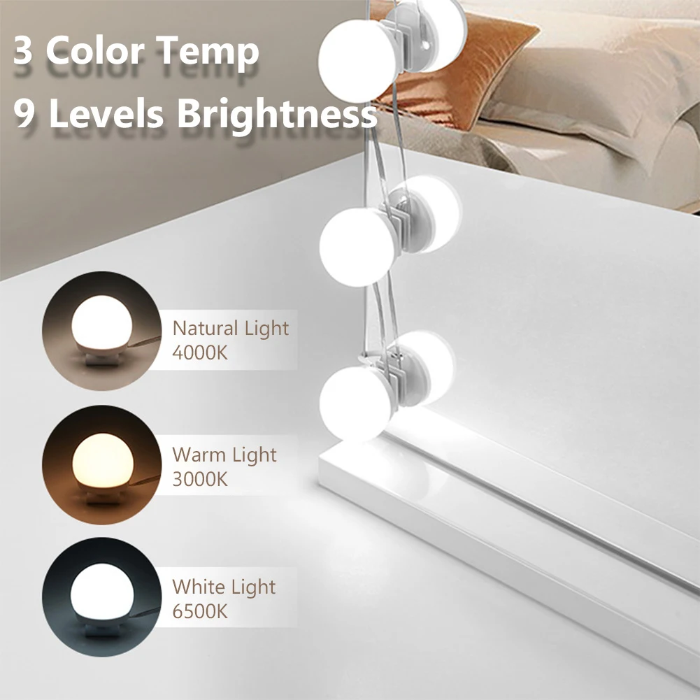 LED USB Makeup Mirror Light Bulb Hollywood Vanity Lights Stepless Dimmable Wall Lamp 6 8 10 12 14Bulbs Kit for Dressing Table
LED USB Makeup Mirror Light Bulb Hollywood Vanity Lights Stepless Dimmable Wall Lamp 6 8 10 12 14Bulbs Kit for Dressing Table