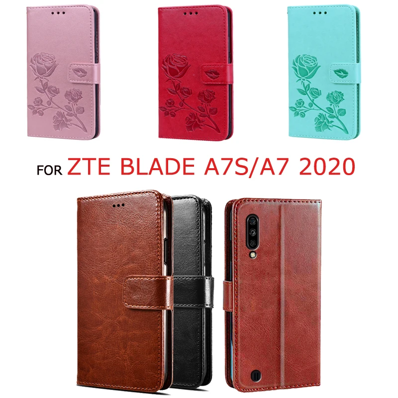 Чехол Кошелек для ZTE Blade A7 2020 кожаный силиконовый чехол держатель карт флип из