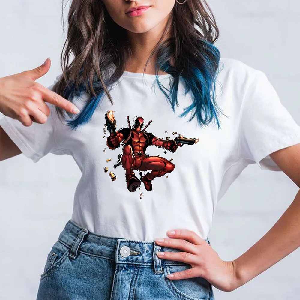 Новинка 2021 футболка Marvel женские футболки Дэдпула Harajuku женская одежда с коротким