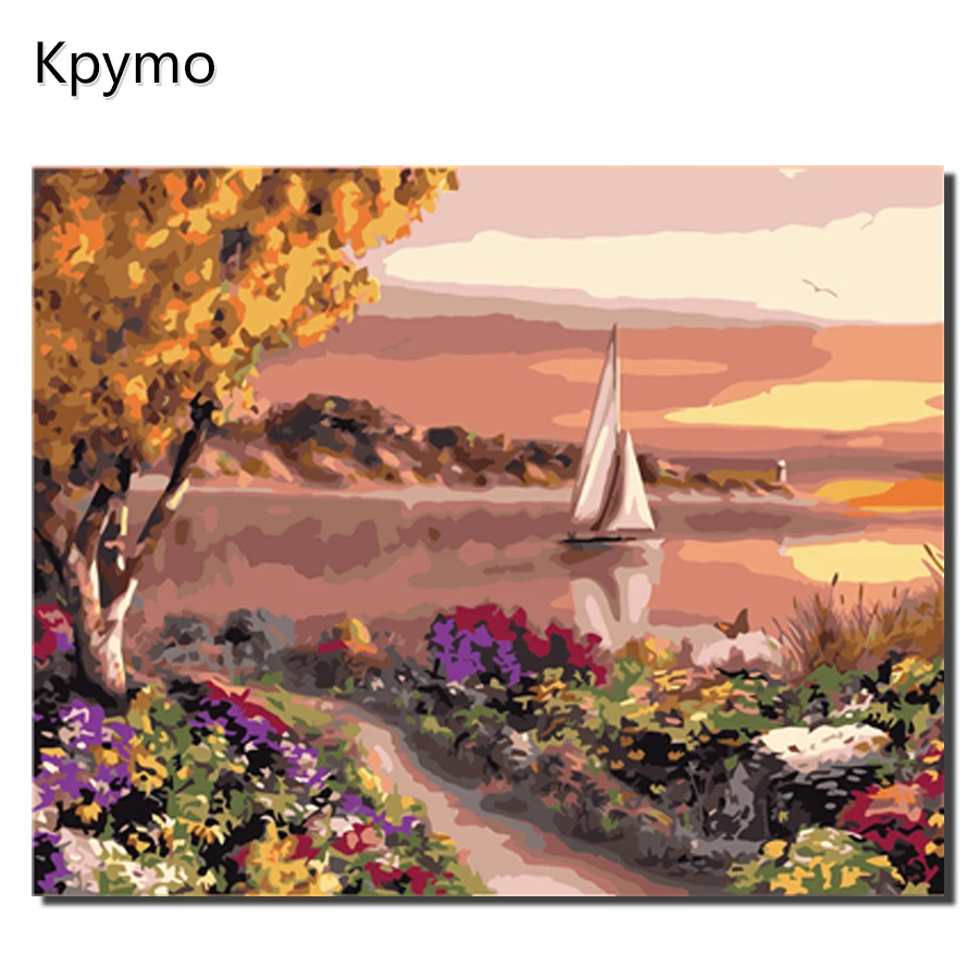 Kpymo Сельский пейзаж живопись по номерам Европа Абстрактная Домашний декор для