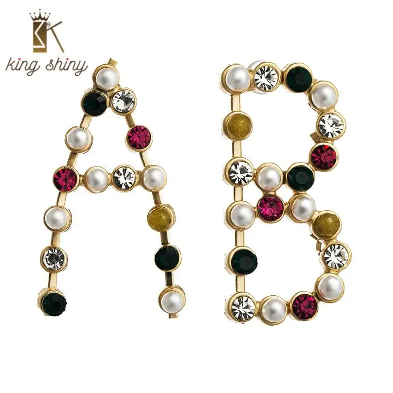 Elegant Asymmetrical Letter A B Statement Stud Earrings for Lady Vintage Simulated Colorful Rhinestone Fashion Jewelry Brincos
Elegant Asymmetrical Letter A B Statement Stud Earrings for Lady Vintage Simulated Colorful Rhinestone Fashion Jewelry Brincos