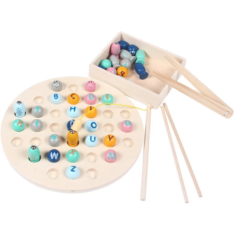 Children's wooden clip beads fishing magnetic toy hand-eye coordination alphanumeric cognitive toy
Children's wooden clip beads fishing magnetic toy hand-eye coordination alphanumeric cognitive toy