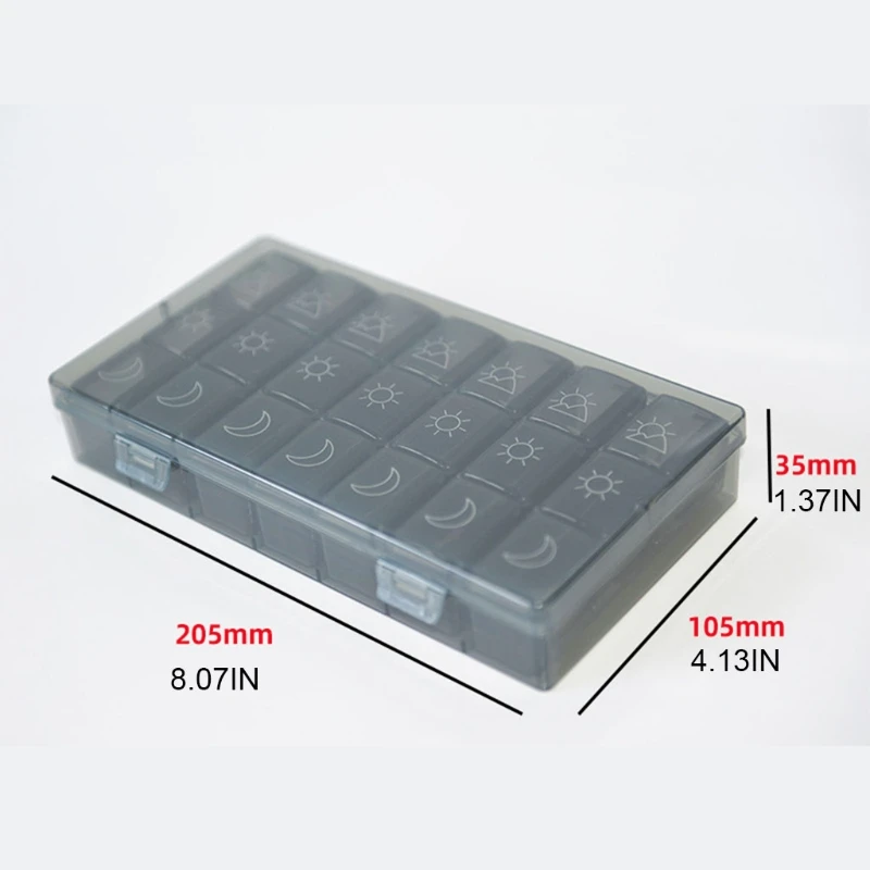 28 Grids Pill Organizer 4 Times A Day Dustproof Large Weekly Daily Box Case Moisture-Resistant Vitamin Container Holder 85DB
28 Grids Pill Organizer 4 Times A Day Dustproof Large Weekly Daily Box Case Moisture-Resistant Vitamin Container Holder 85DB