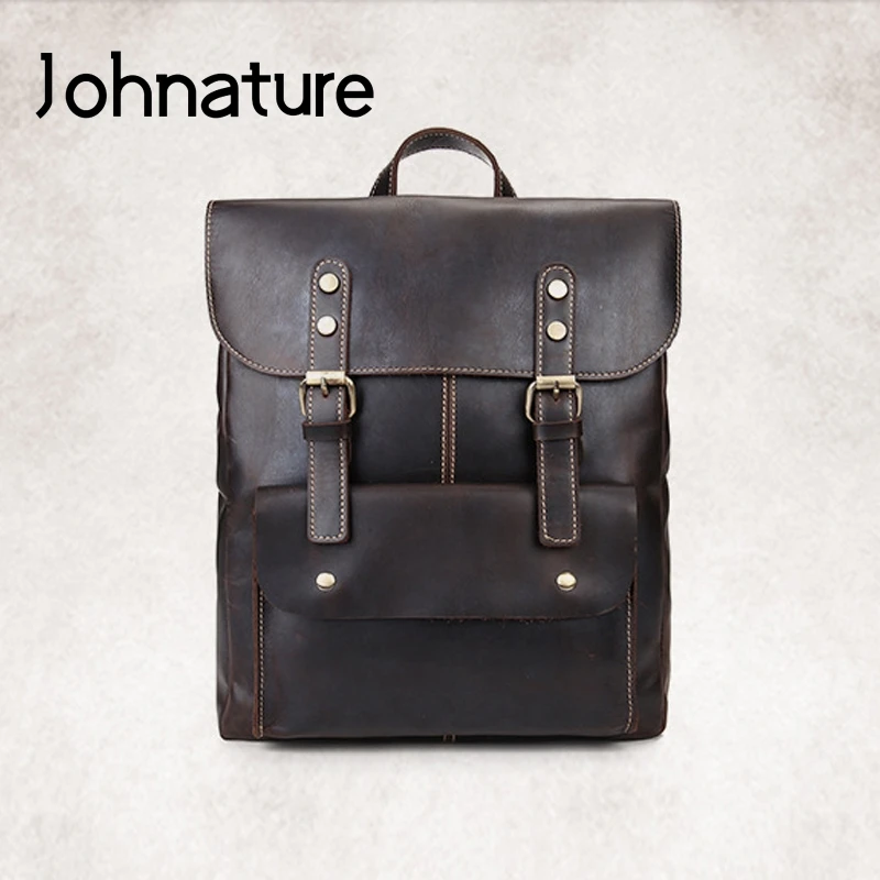 Johnature 2021 New England Style Genuine Leather Solid Softback Crazy Horse Leather Vintage Men Backpack Laptop Backpack
Johnature 2021 New England Style Genuine Leather Solid Softback Crazy Horse Leather Vintage Men Backpack Laptop Backpack