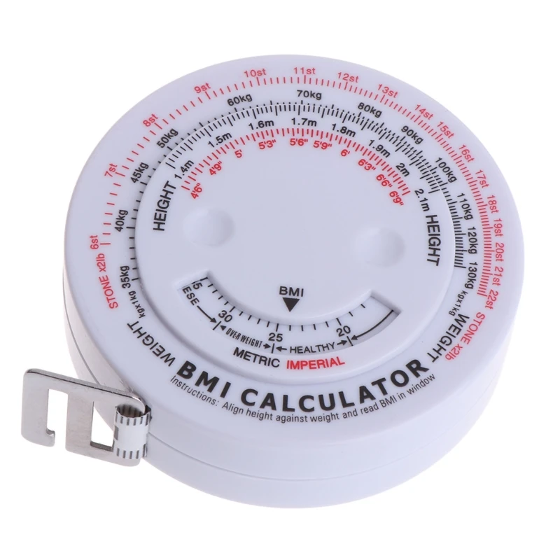 Y1UF BMI Body Mass Retractable Tape 150cm Measure Calculator Diet Weight Loss Tape
Y1UF BMI Body Mass Retractable Tape 150cm Measure Calculator Diet Weight Loss Tape