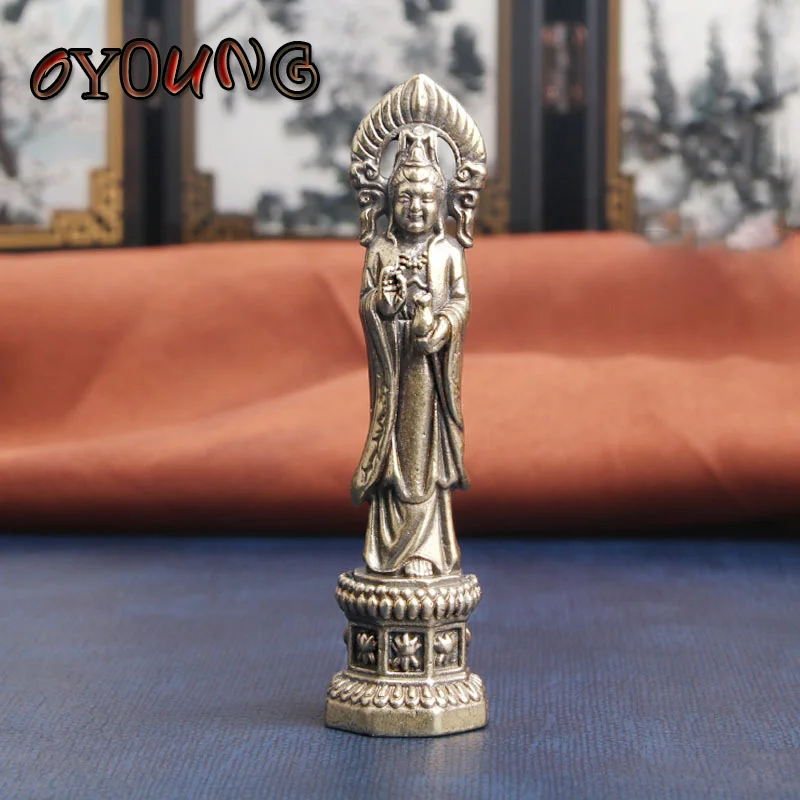 Antique Brass Guan Yin Statue Ornament Pure Copper Buddha Figurines Miniatures Home Decoration Accessories Crafts Collections
Antique Brass Guan Yin Statue Ornament Pure Copper Buddha Figurines Miniatures Home Decoration Accessories Crafts Collections