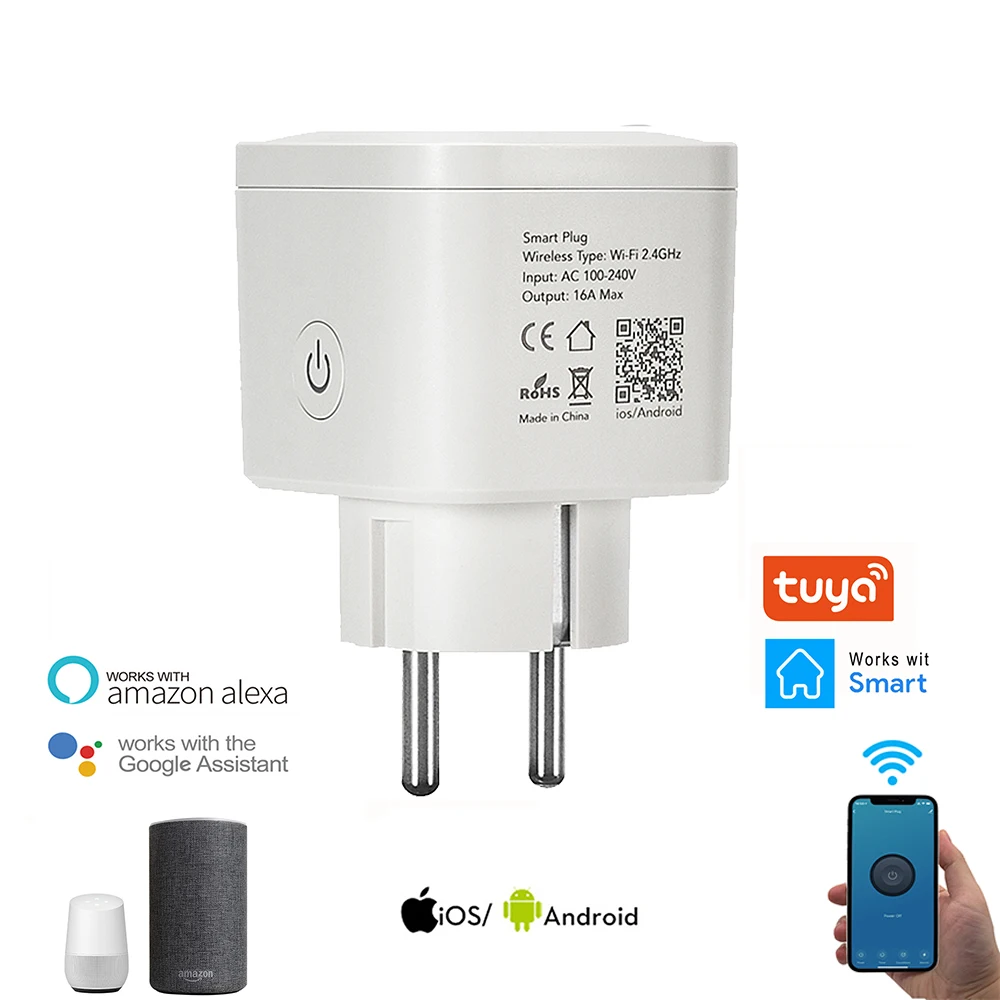 Smart Wifi Power Plug, 16A Wireless Home Inteligente Decorated EU Socket, Compatible With Google Assistant And Alexa
Smart Wifi Power Plug, 16A Wireless Home Inteligente Decorated EU Socket, Compatible With Google Assistant And Alexa