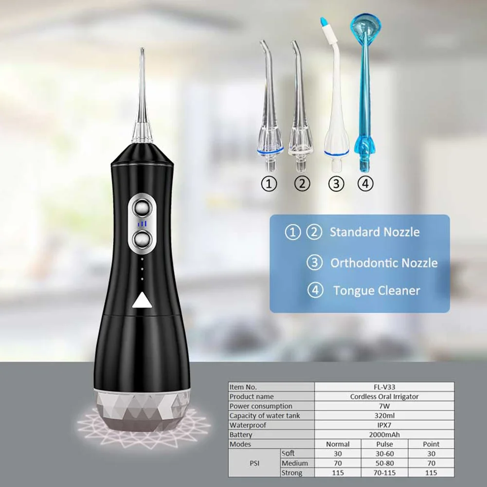 Portable Smart Oral Irrigator USB Rechargeable Water Flosser Dental Water Jet Water Tank Waterproof Teeth Cleaner New
Portable Smart Oral Irrigator USB Rechargeable Water Flosser Dental Water Jet Water Tank Waterproof Teeth Cleaner New