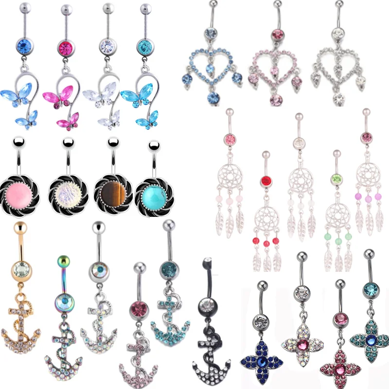 1PCS Butterfly Belly Button Ring Heart Navel Piercing Surgical Steel Dangle Belly Bars Catch Dream Navel Ring Bijoux Nombril
1PCS Butterfly Belly Button Ring Heart Navel Piercing Surgical Steel Dangle Belly Bars Catch Dream Navel Ring Bijoux Nombril