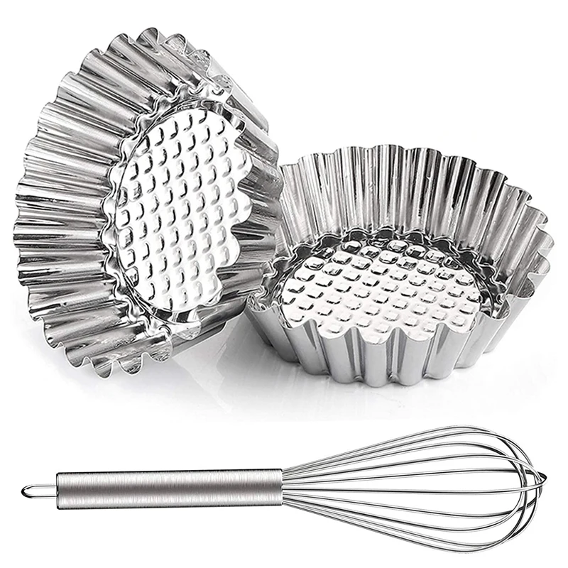 18 Pcs Egg Tart Molds 3.74Inch, Cupcake Cake Cup Mold with 10 Inch Whisks,Robust and Reusable Mini Pie Pan Muffin Molds
18 Pcs Egg Tart Molds 3.74Inch, Cupcake Cake Cup Mold with 10 Inch Whisks,Robust and Reusable Mini Pie Pan Muffin Molds