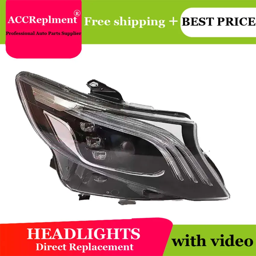 Car styling For BENZ Metris headlights angel eyes 2016-2019 LED light bar Q5 bi xenon lens h7 xenon day light runnning 
Car styling For BENZ Metris headlights angel eyes 2016-2019 LED light bar Q5 bi xenon lens h7 xenon day light runnning
