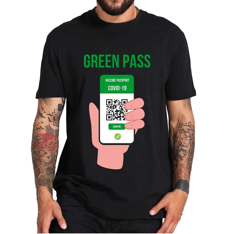Green Pass-T Shirt Funny Vaccine Passport Memes Graphic Men's Clothing Casual 100% Cotton Soft Premium Tee Tops EU Size
Green Pass-T Shirt Funny Vaccine Passport Memes Graphic Men's Clothing Casual 100% Cotton Soft Premium Tee Tops EU Size