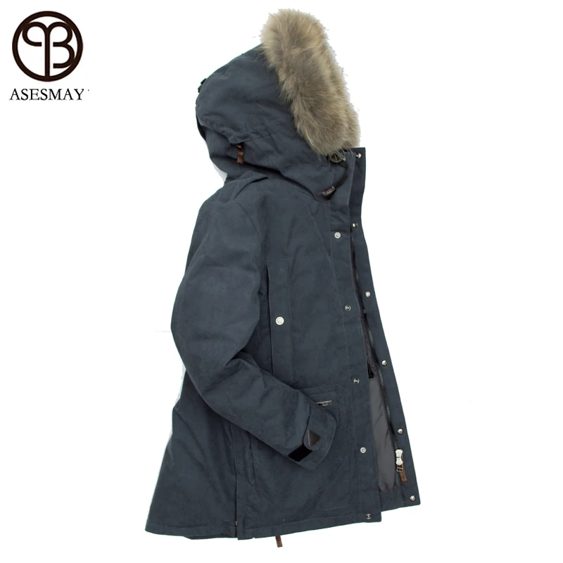 Asesmay/90% белый утиный пух качественный толстый теплый длинный модный повседневный