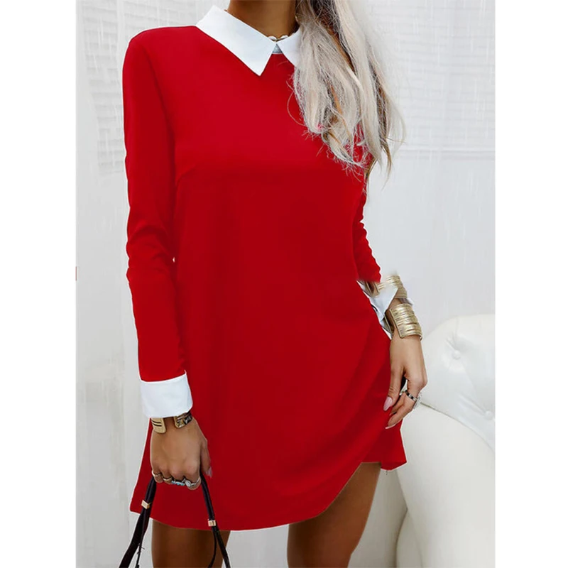 2021 Autumn Elegant Plus Size Dress Women Long Sleeve Tunic MiNi Dress Ladies Office Lapel Dresses For Women
2021 Autumn Elegant Plus Size Dress Women Long Sleeve Tunic MiNi Dress Ladies Office Lapel Dresses For Women