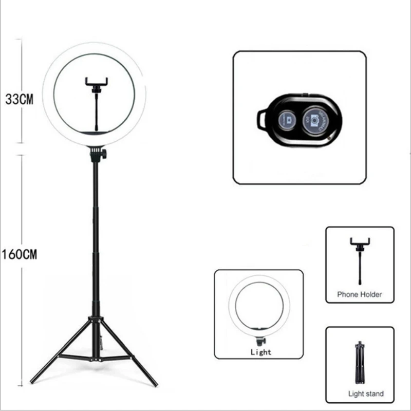 Adjustable Tripod Portable Aluminum Alloy Selfie Tripod with Tricolor LED Ring Light Bluetooth Selfie Remote Control
Adjustable Tripod Portable Aluminum Alloy Selfie Tripod with Tricolor LED Ring Light Bluetooth Selfie Remote Control