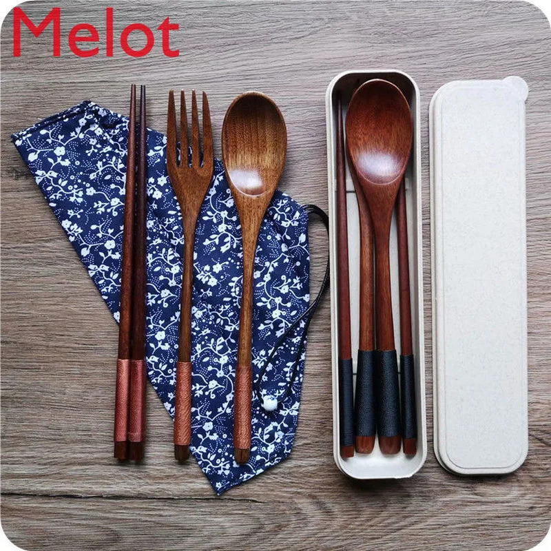 High-End Wooden Portable Tableware Set Chopsticks Spoon Fork Three-Piece Portable Tableware
High-End Wooden Portable Tableware Set Chopsticks Spoon Fork Three-Piece Portable Tableware