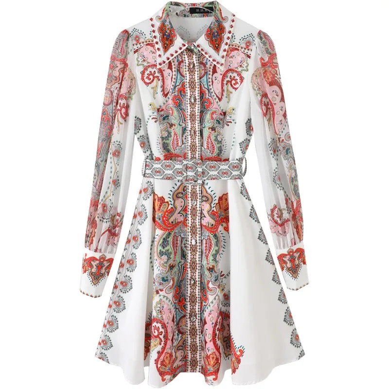 Floral Print Korean Dress Luxurious Women Dress Elegant Long Sleeve Ladies Dresses With Belt Vestido De Mulher European Clothes
Floral Print Korean Dress Luxurious Women Dress Elegant Long Sleeve Ladies Dresses With Belt Vestido De Mulher European Clothes