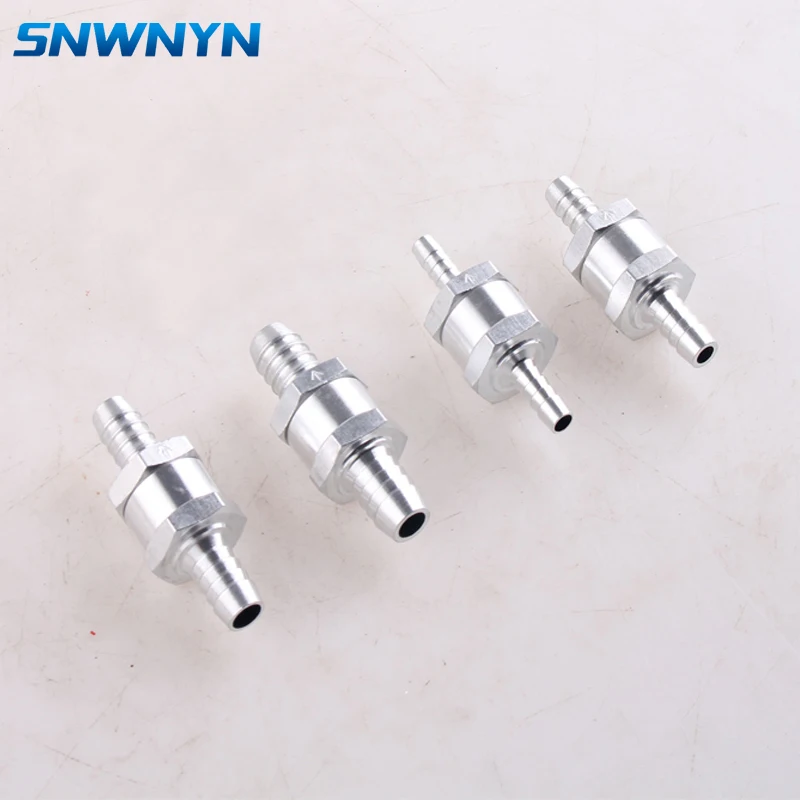 One Way 6/8/10/12mm Valves Aluminium Alloy Fuel Non Return Check Valve One Way Fit Carburettor 
One Way 6/8/10/12mm Valves Aluminium Alloy Fuel Non Return Check Valve One Way Fit Carburettor