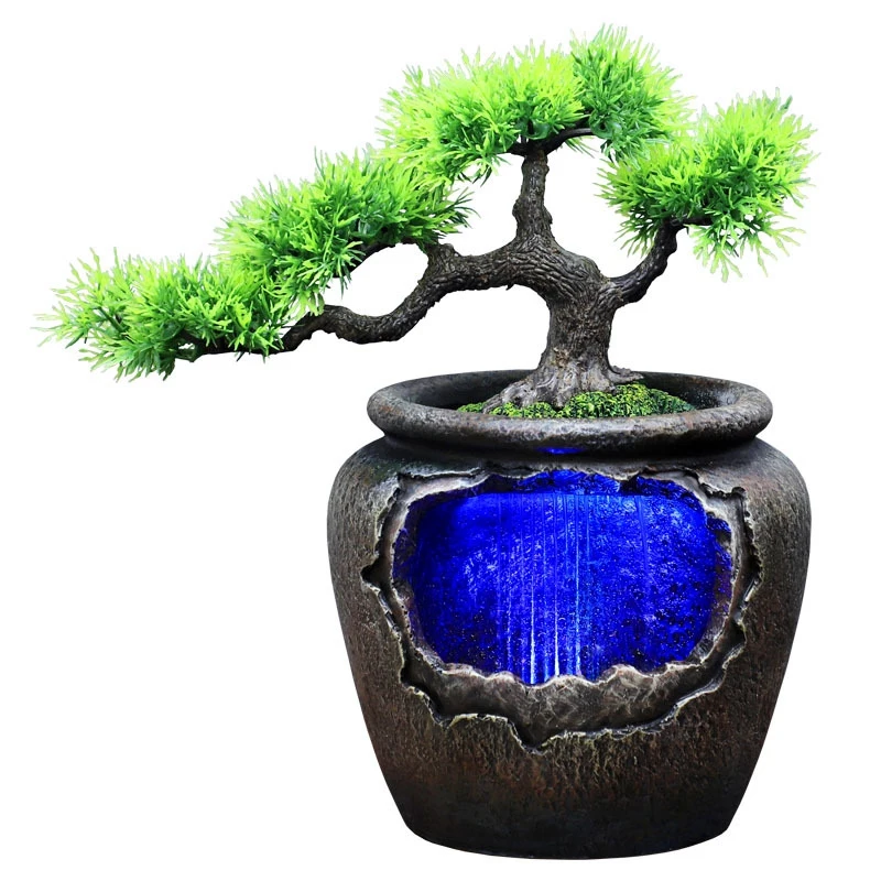 Creative Indoor Flower Pot Flowing Water Waterfall Statue Feng Shui 7-Color Led Change Home Garden Crafts EU Plug
Creative Indoor Flower Pot Flowing Water Waterfall Statue Feng Shui 7-Color Led Change Home Garden Crafts EU Plug