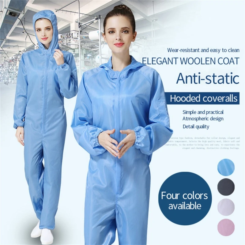 Workshop Uniforms Hooded Antistatic Dustproof Long Sleeve Coats Pants Zipper Tops Jumpsuits Clothing Darily Worker Overalls
Workshop Uniforms Hooded Antistatic Dustproof Long Sleeve Coats Pants Zipper Tops Jumpsuits Clothing Darily Worker Overalls