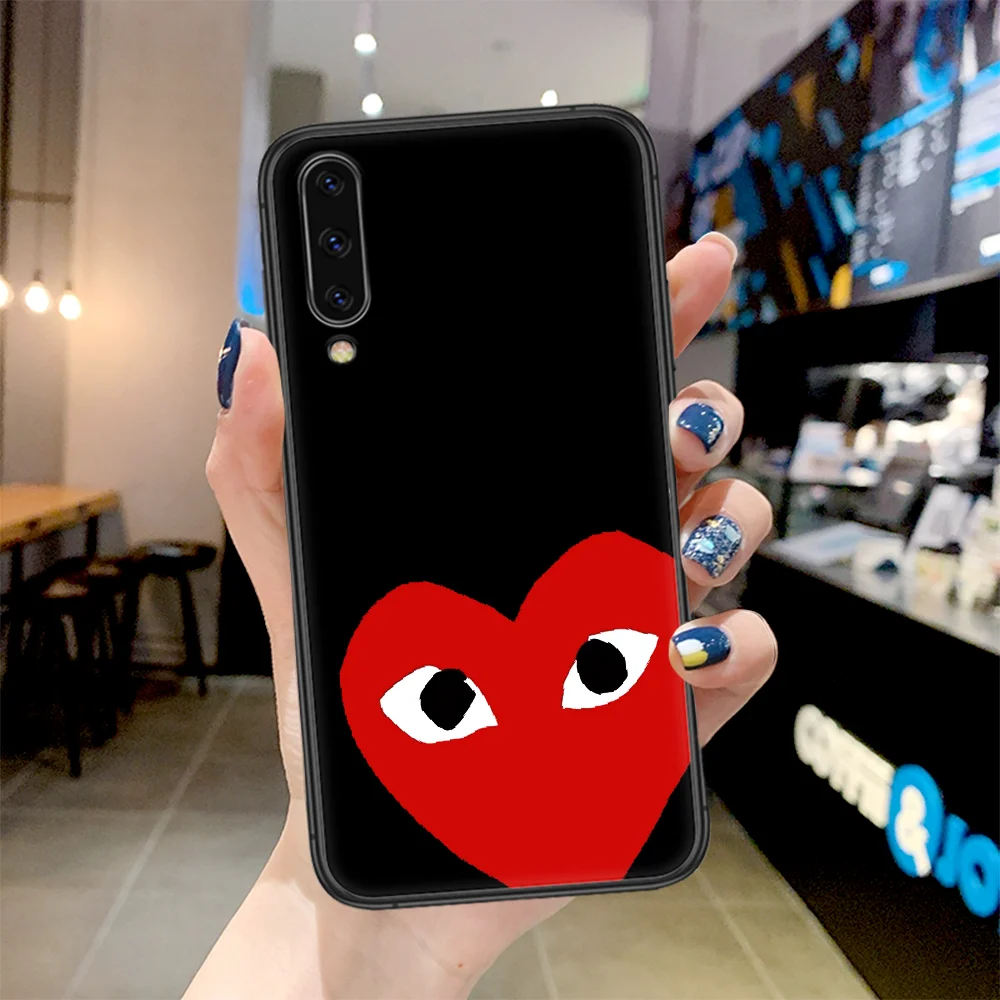Fashion CDG play Phone Case For Samsung Galaxy A 3 5 7 8 10 20 20E 21S 30 30S 40 50 51 70 71 black Shell Trend Back Tpu Hoesjes