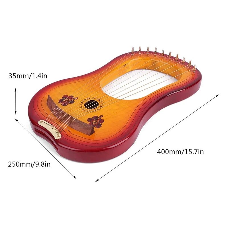 GECKO Lyre Harp,10 Metal String Maple Plywood Body String Instrument with Tuning Wrench for Music Lovers Beginners,Etc 
GECKO Lyre Harp,10 Metal String Maple Plywood Body String Instrument with Tuning Wrench for Music Lovers Beginners,Etc