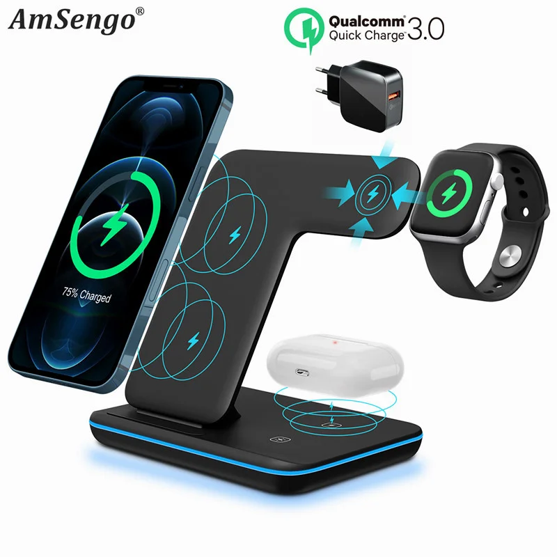 For iPhone 12Pro 11 XS XR MAX/ Qi Wireless Charger Fast Charging For Apple Watch SE 6 5 4 3 2 for Airpods Pro For Samsung S20 10
For iPhone 12Pro 11 XS XR MAX/ Qi Wireless Charger Fast Charging For Apple Watch SE 6 5 4 3 2 for Airpods Pro For Samsung S20 10