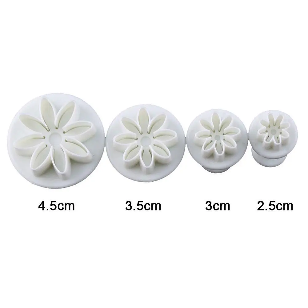 4Pcs Plum Flower Plunger Fondant Mold Cookie Cutter Daisy Cake Decorating Tools Sugarcraft Biscuit Stamp Cutter
4Pcs Plum Flower Plunger Fondant Mold Cookie Cutter Daisy Cake Decorating Tools Sugarcraft Biscuit Stamp Cutter