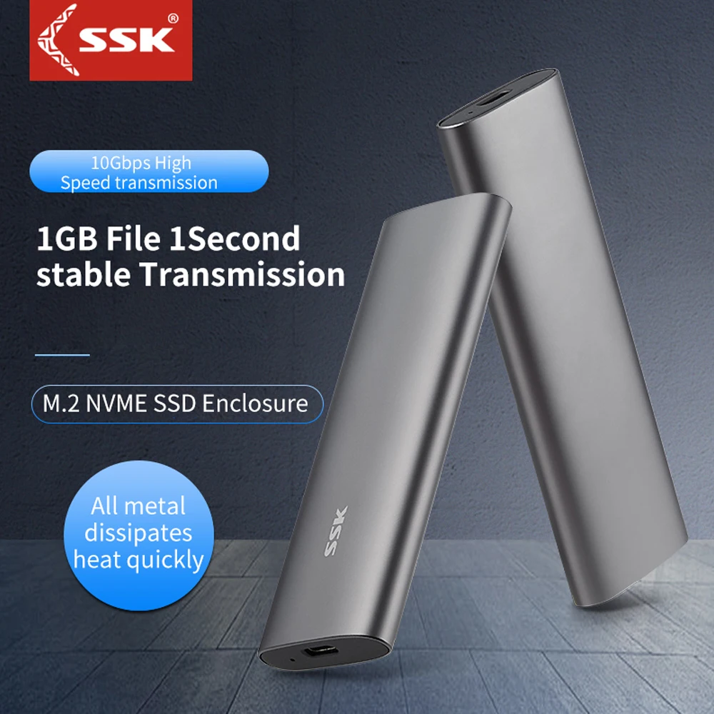 Корпус SSK M.2 для SSD-накопителя SATA/NVME USB Type C 3 1 адаптер SSD NVME PCIE M Key NGFF SATA B коробка