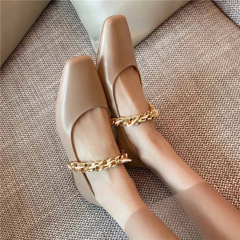 CONASCO Casual Mary Janes Women Pumps Comfortable Low Heels New Arrival Chain Pointed Toe Concise Shoes Woman Genuine Leather
CONASCO Casual Mary Janes Women Pumps Comfortable Low Heels New Arrival Chain Pointed Toe Concise Shoes Woman Genuine Leather