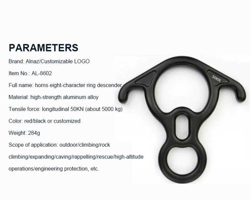 New Outdoor Aluminium Magnesium Alloy Climbing Eight Ring 50 Kn Horn Ring Downhill Mountain Climbing Equipment Vertragen Descend
New Outdoor Aluminium Magnesium Alloy Climbing Eight Ring 50 Kn Horn Ring Downhill Mountain Climbing Equipment Vertragen Descend