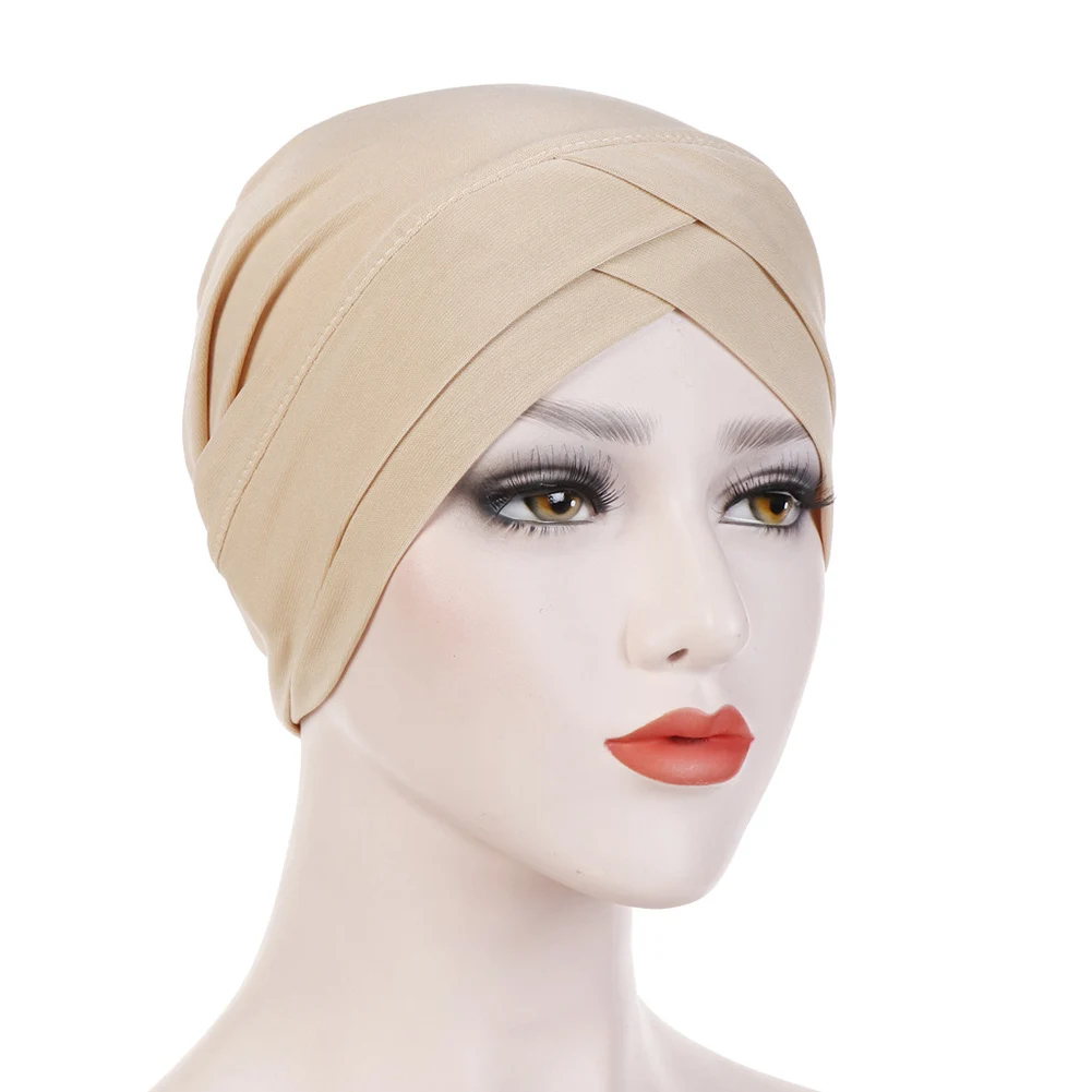 Женская эластичная шапка после химиотерапии тюрбан мусульманский шарф хиджаб из