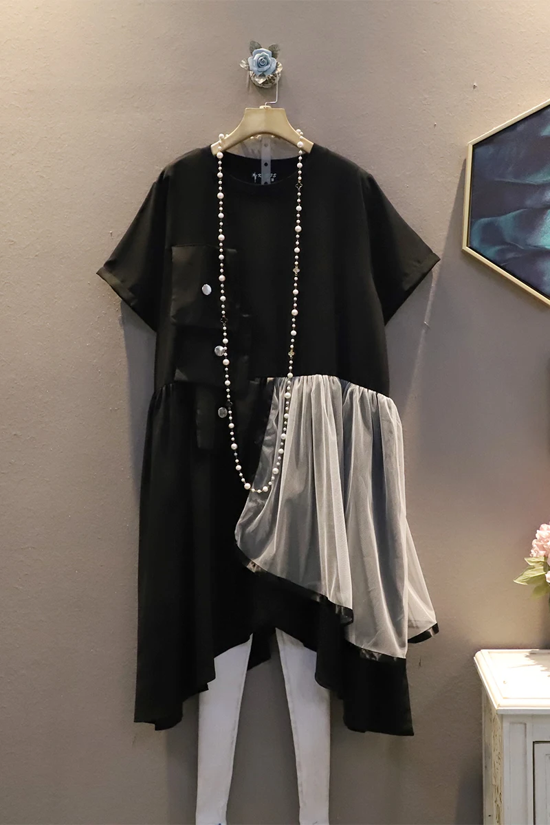 IEQJ 2021 New Summer Big Size Fashion Women Clothes Loose Dress Round Neck Short Sleeves Spliced Patchwork Loose Dress WS39301
IEQJ 2021 New Summer Big Size Fashion Women Clothes Loose Dress Round Neck Short Sleeves Spliced Patchwork Loose Dress WS39301